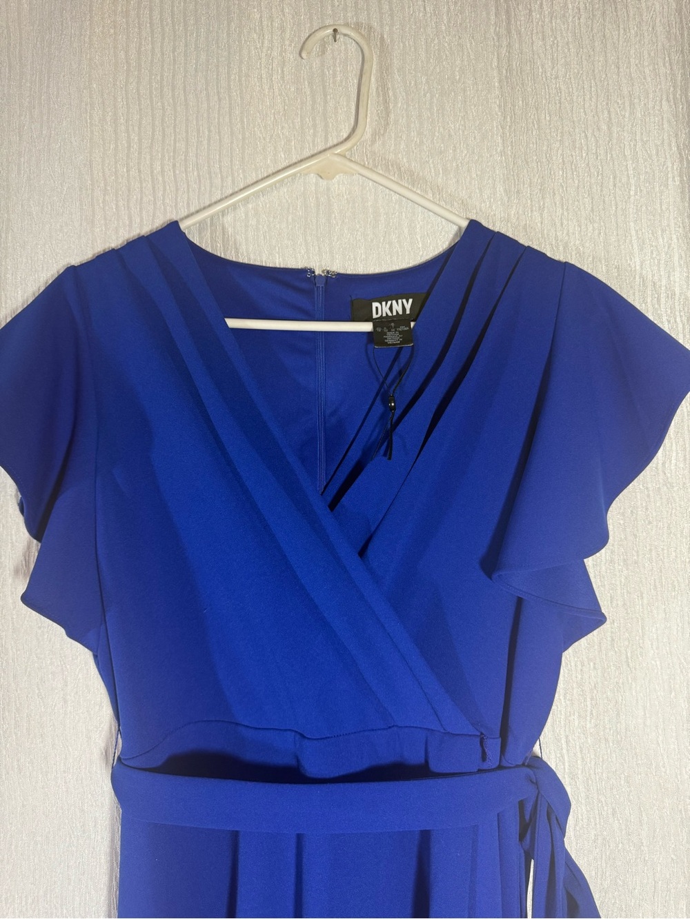 DKNY Cobalt Wrap Maxi Dress with Tie Waist